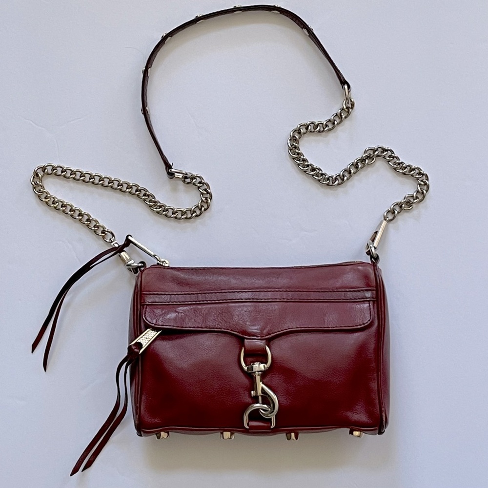 Rebecca minkoff burgundy mini M.A.C. crossbody purse